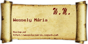 Wessely Mária névjegykártya